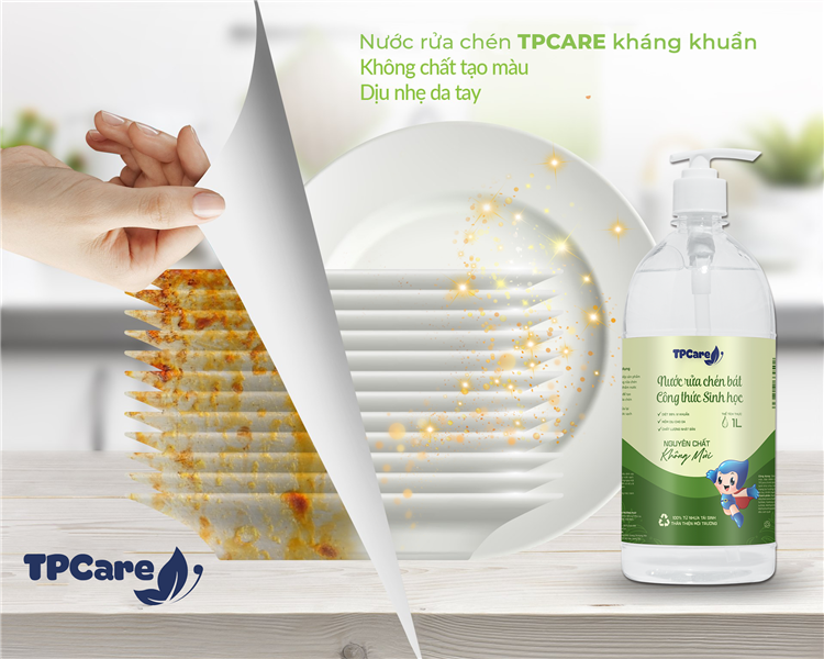 Bảo vệ da tay mềm mại với nước rửa chén thiên nhiên TPCare