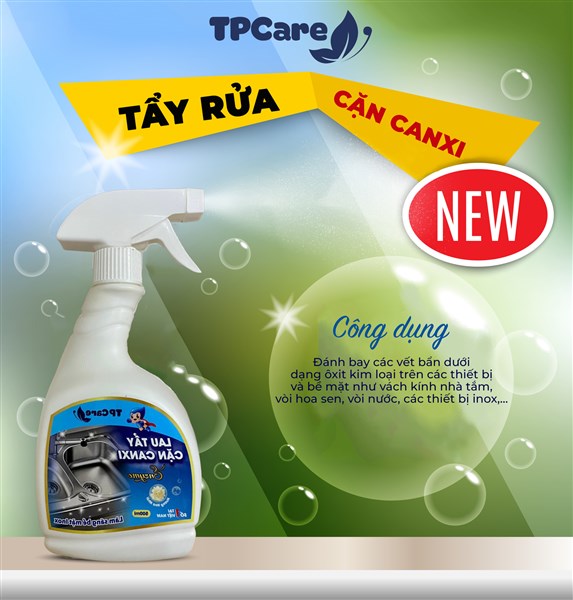 Sử dụng chai xịt tẩy cặn inox TPCare cho bếp hoàn hảo