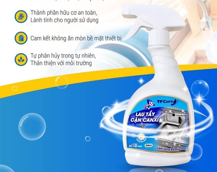 Duy Trì Sự Sáng Bóng Cho Bề Mặt Inox với Chai Xịt Tẩy Cặn Inox TPCare