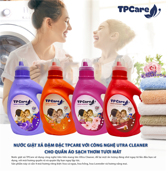 Nước giặt xả đậm đặc TPCare với công nghệ '6 trong 1' - cho quần áo sạch thơm tươi mát