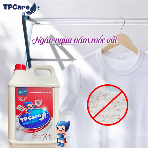 Bảo vệ sợi vải trong từng giọt giặt xả đậm đặc 6in1