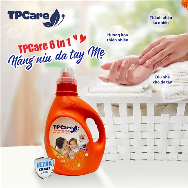 Nước giặt xả 6 trong 1 TPCare - Giặt xả nhanh gọn cho nàng thảnh thơi