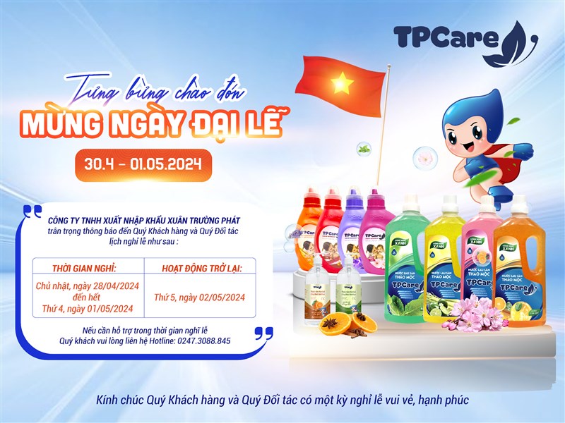 Thông báo nghỉ lễ 30/4/ - 1/5, Giỗ Tổ Hùng Vương 2024