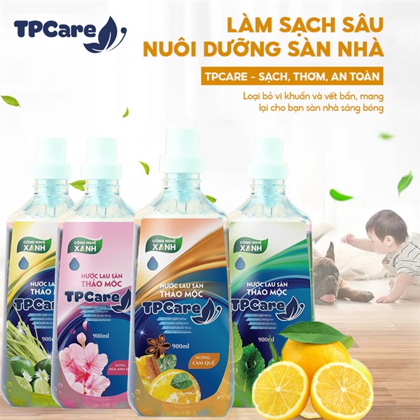 Tẩy rửa dầu mỡ trên sàn nhà bếp bằng nước tẩy rửa TPCare