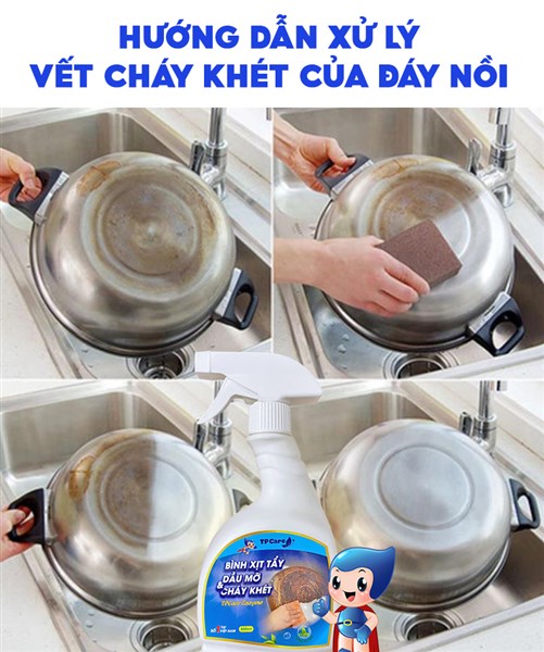 Loại bỏ dầu mỡ và cháy khét ở nồi niêu xoong chảo ngay sau khi nấu ăn