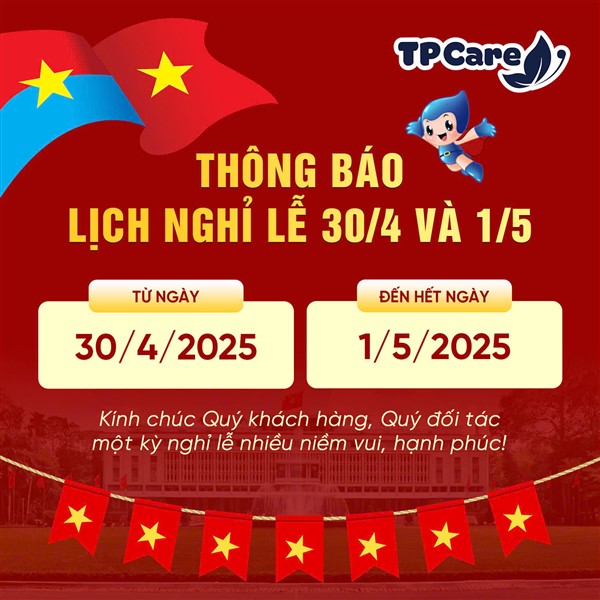 Thông báo nghỉ lễ Giải Phóng Miền Nam và Quốc Tế Lao Động 30/4 và 1/5