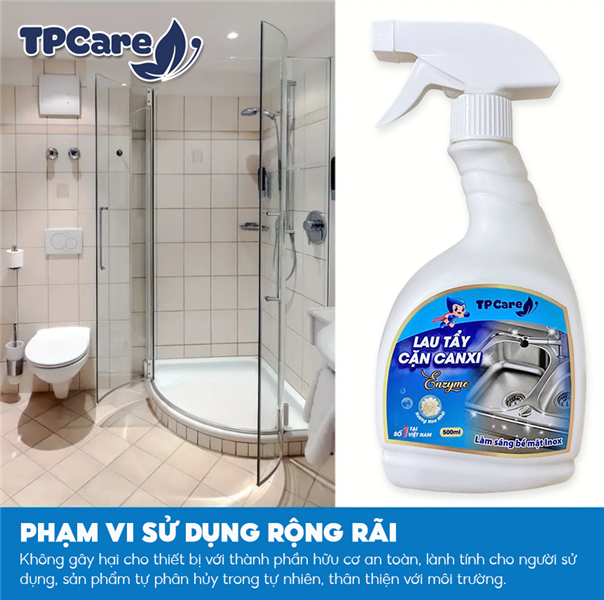 Nước tẩy rửa cặn canxi có an toàn cho kính và inox không?