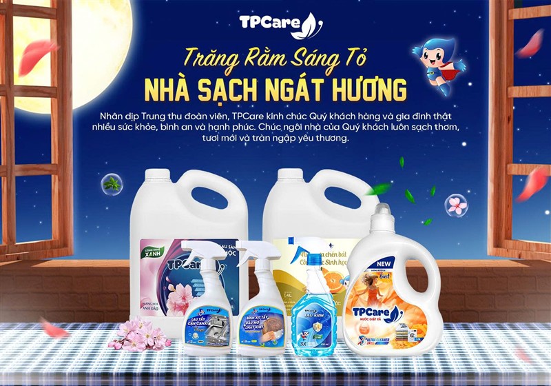 TPCare chúc mừng Trung thu 2025: Trăng rằm sáng tỏ – Nhà sạch ngát hương