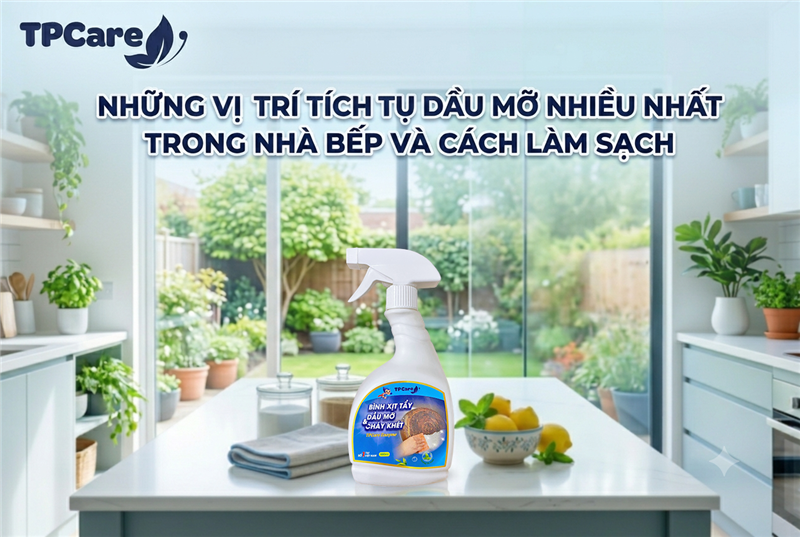 Những vị trí tích tụ dầu mỡ nhiều nhất trong nhà bếp và cách làm sạch