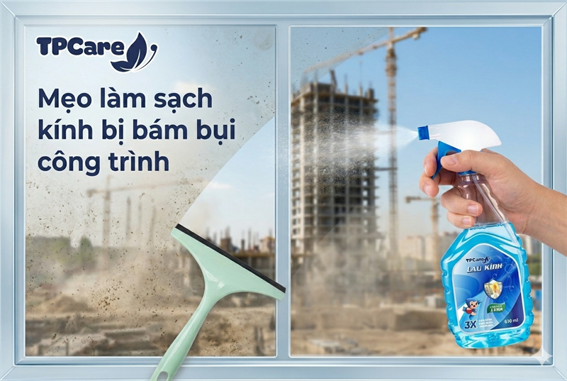 Mẹo làm sạch kính bị bám bụi công trình