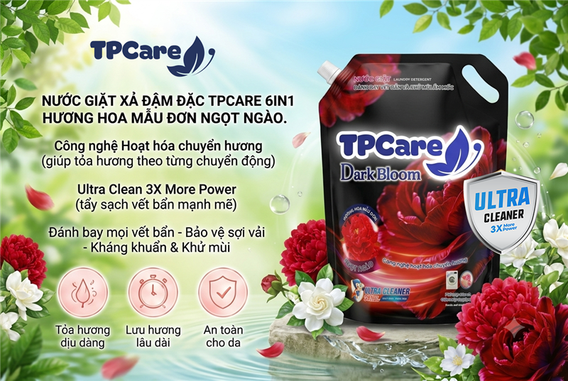 Bí quyết giữ quần áo thơm mát với nước giặt xả TPCare hương hoa mẫu đơn