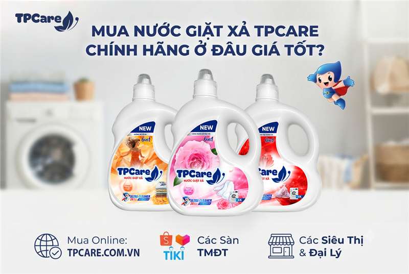 Mua nước giặt xả TPCare chính hãng ở đâu giá tốt?