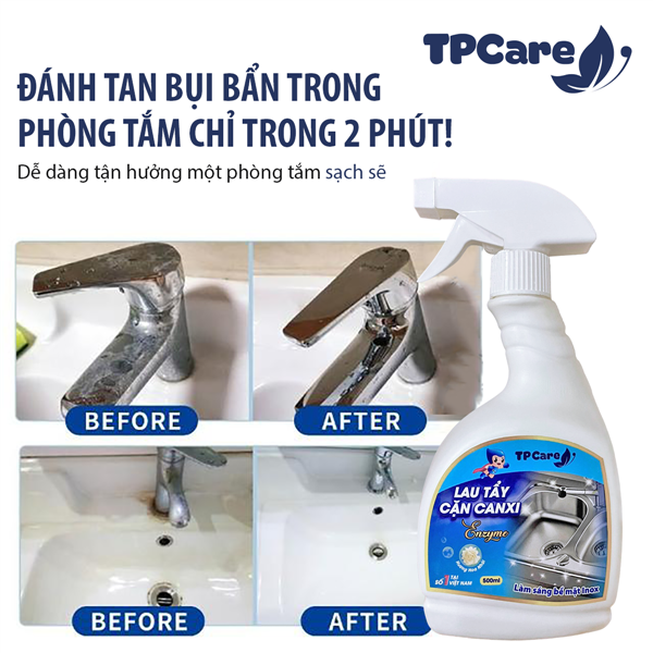 Có thể tẩy cặn canxi trên gạch nhà tắm không?
