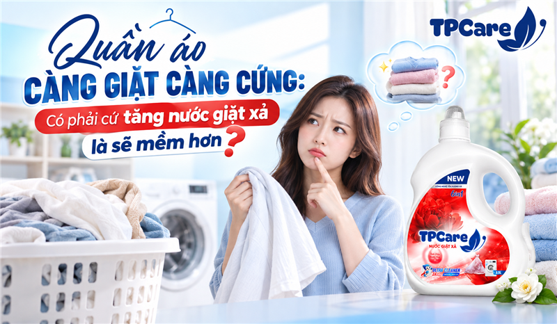 Quần áo càng giặt càng cứng: Có phải cứ tăng nước giặt xả là sẽ mềm hơn?