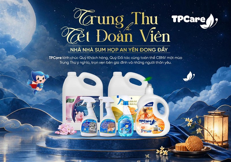 TPCare chúc mừng Trung thu 2026: Trăng tròn sum vầy – Nhà sạch, hương thơm đong đầy