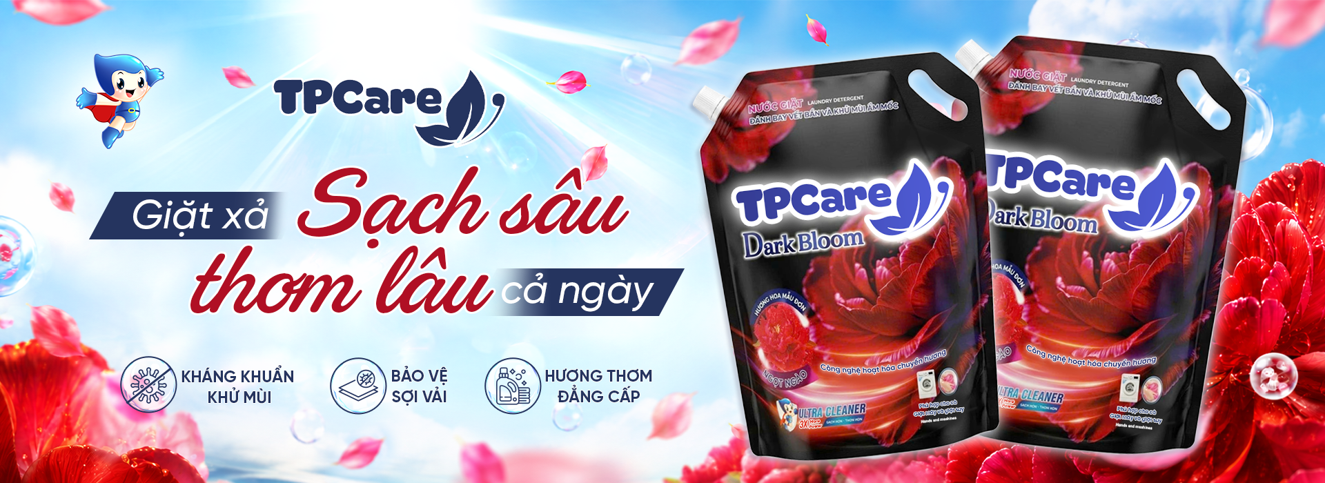 Nước giặt mẫu đơn đỏ