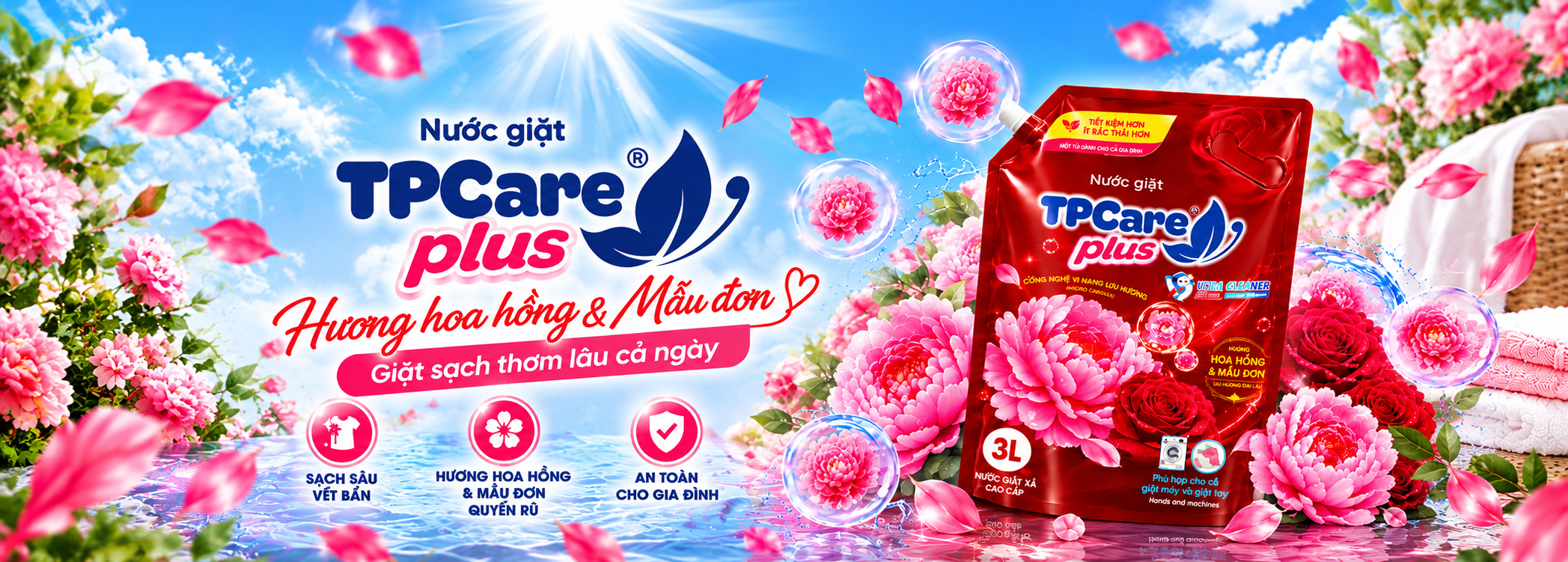 Nước giặt hoa hồng & mẫu đơn