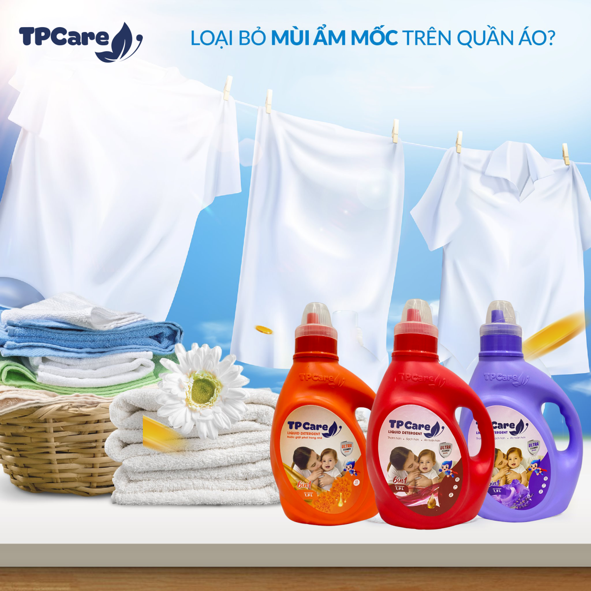 Nước giặt TPCare: Mềm mại cho mẹ - Dịu nhẹ cho bé