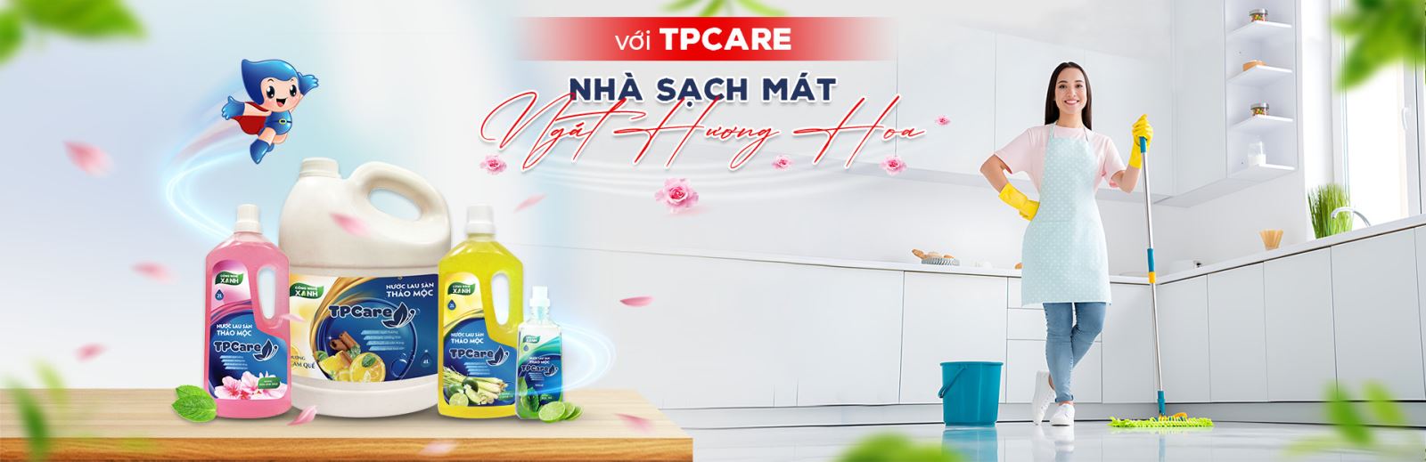 Chọn nước lau sàn TPCare bạc hà thơm mát cho những ngày hè oi bức