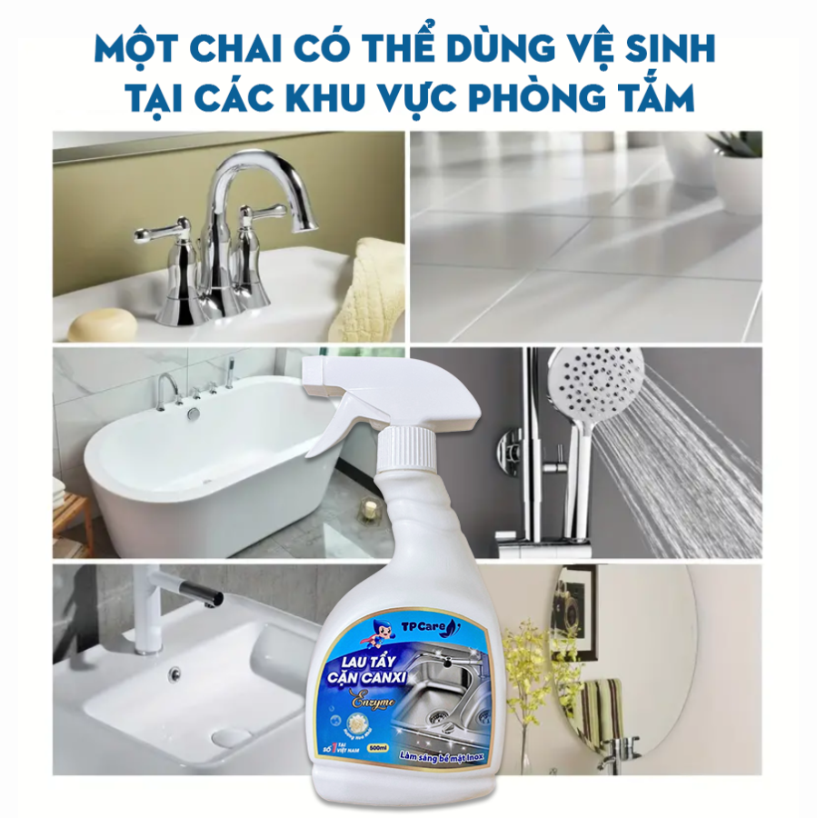 Dễ dàng xóa cặn canxi để nhà tắm luôn sáng bóng