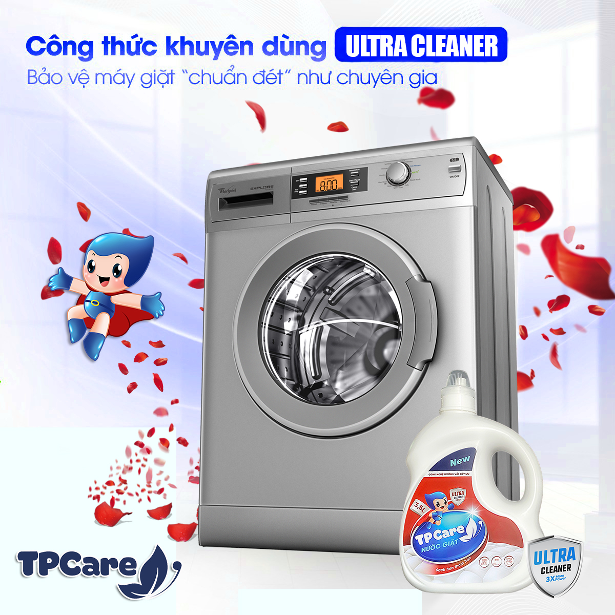 Nước giặt xả TPCare chuyên dụng cho máy giặt cửa trước