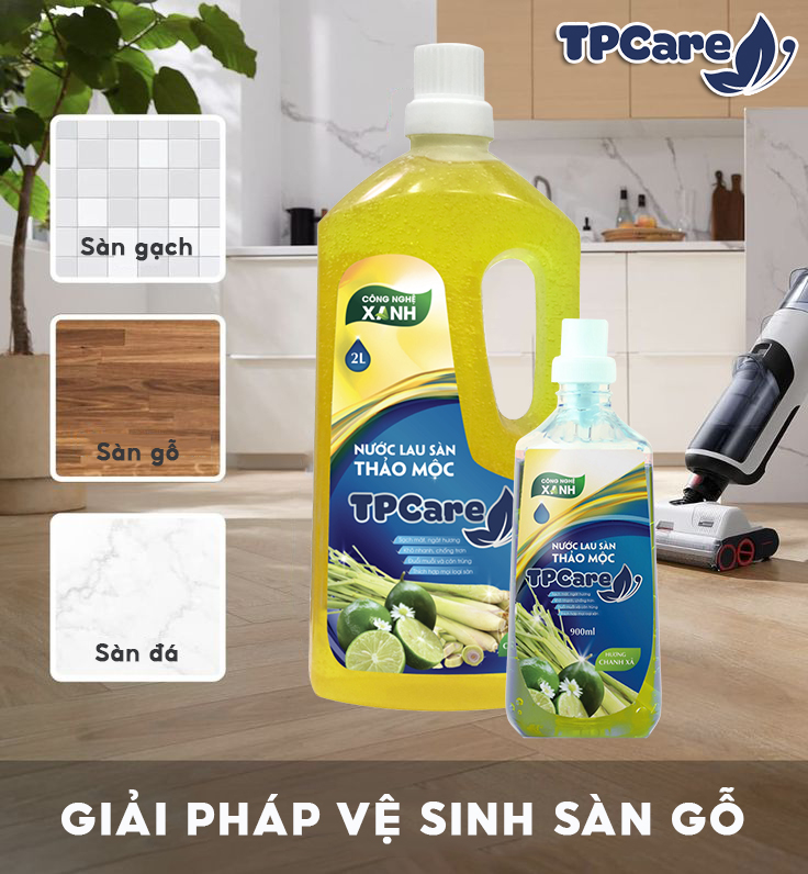 Giải quyết nhanh chóng vết bẩn với nước lau sàn TPCare