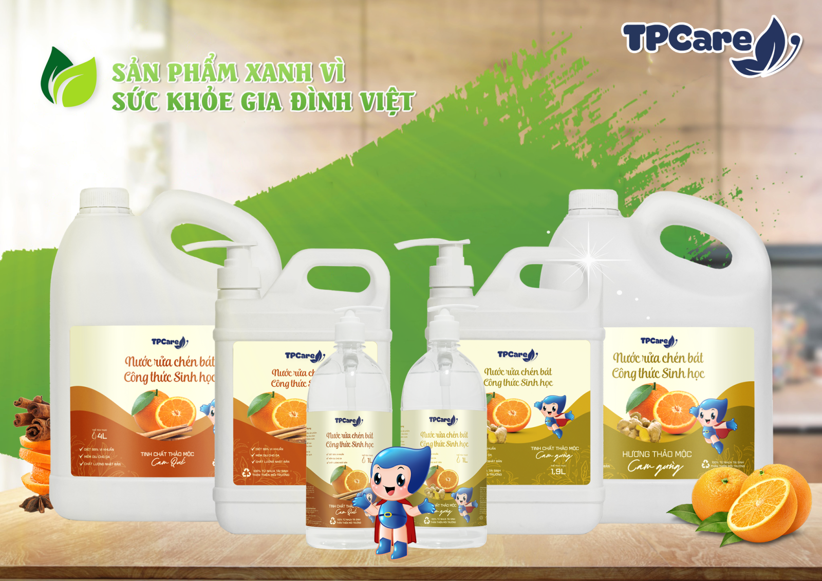 Sạch sẽ và an toàn với nước rửa bát công nghệ sinh học TPCare