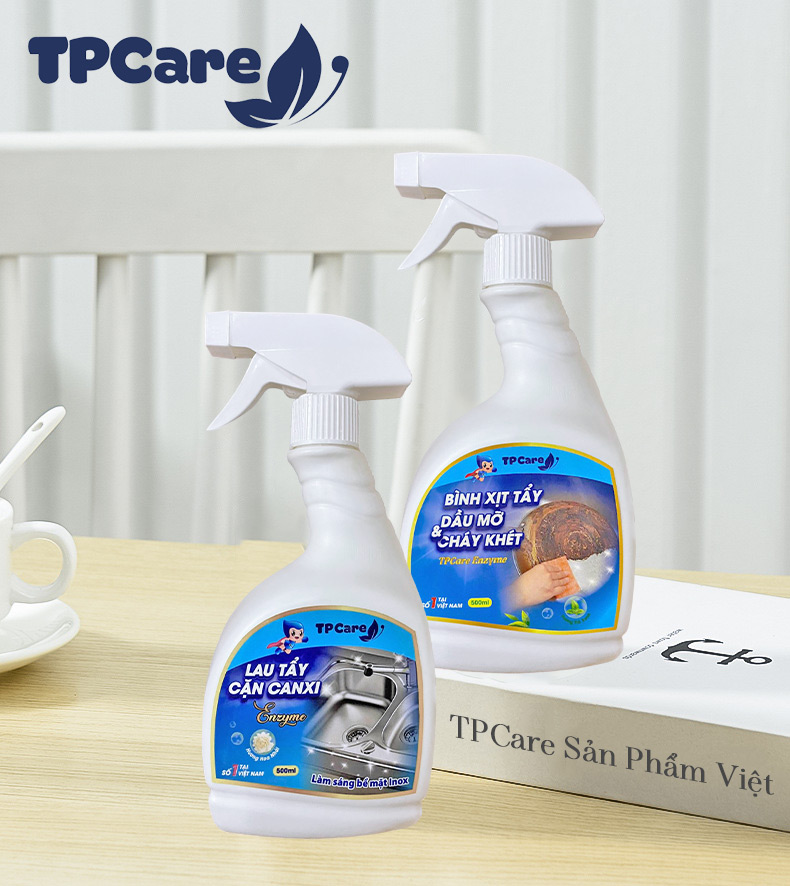 Làm sạch máy hút mùi bếp với nước tẩy rửa dầu mỡ, cháy khét TPCare