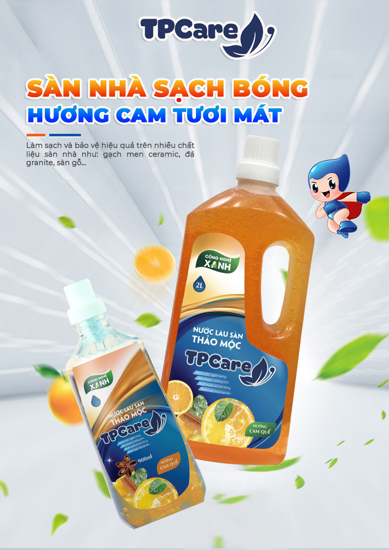 Tác dụng diệt khuẩn và khử mùi của nước lau sàn thảo mộc TPCare