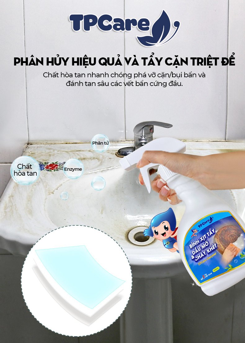 Làm sạch mặt kính bếp từ không lo trầy xước với nước tẩy rửa dầu, mỡ cháy khét TPCare