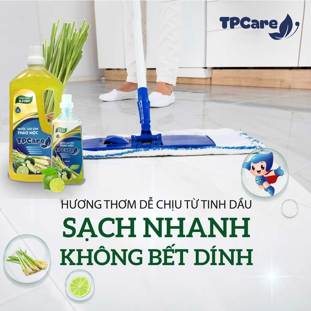 Chọn nước lau sàn TPCare bạc hà thơm mát cho những ngày hè oi bức