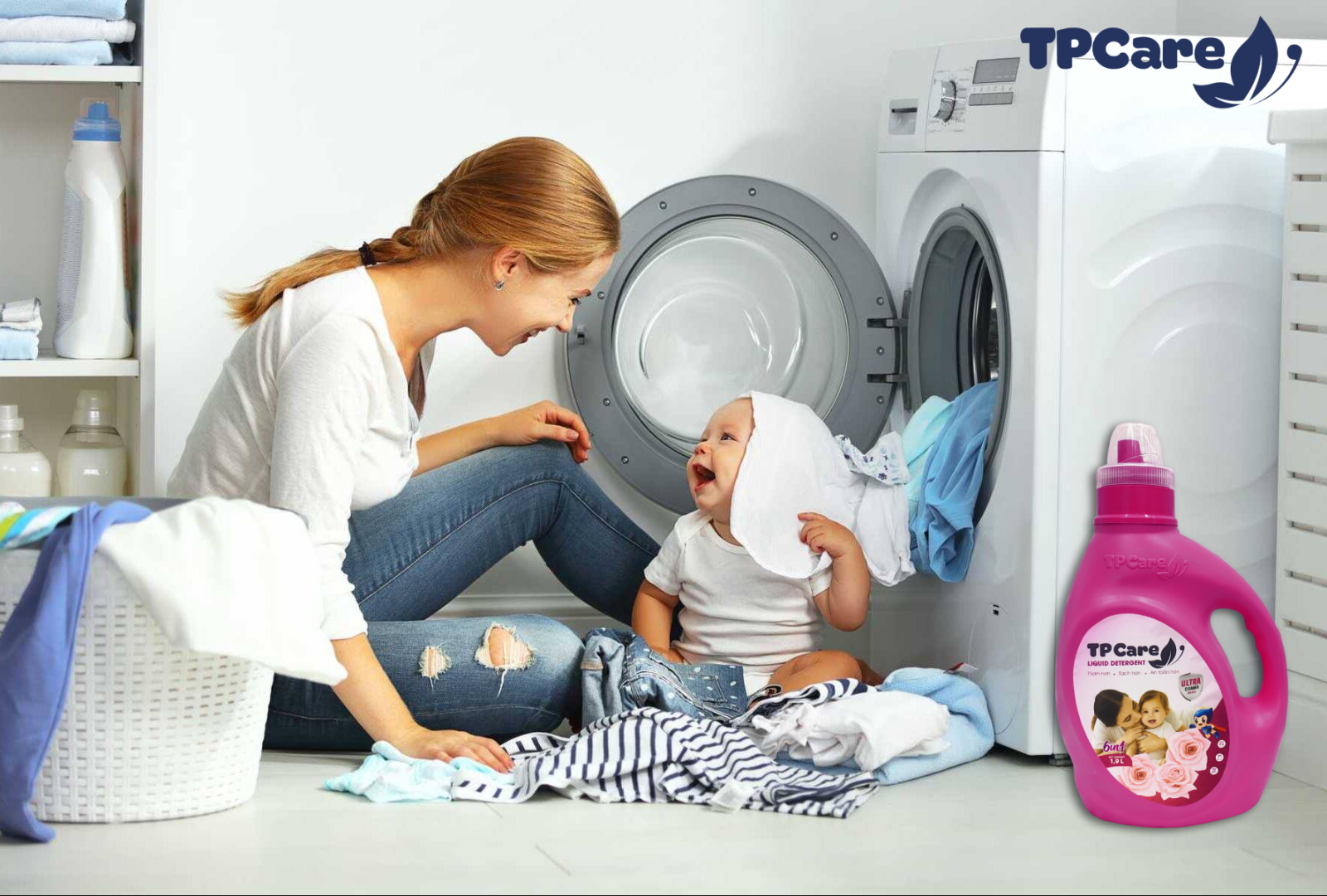 Sử dụng nước giặt xả TPCare cho quần áo thơm ngát, Tết trọn niềm vui