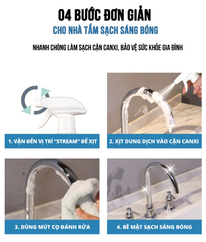 Nước tẩy rửa cặn canxi TPCare - Giải pháp tẩy cặn canxi an toàn cho không gian sống.