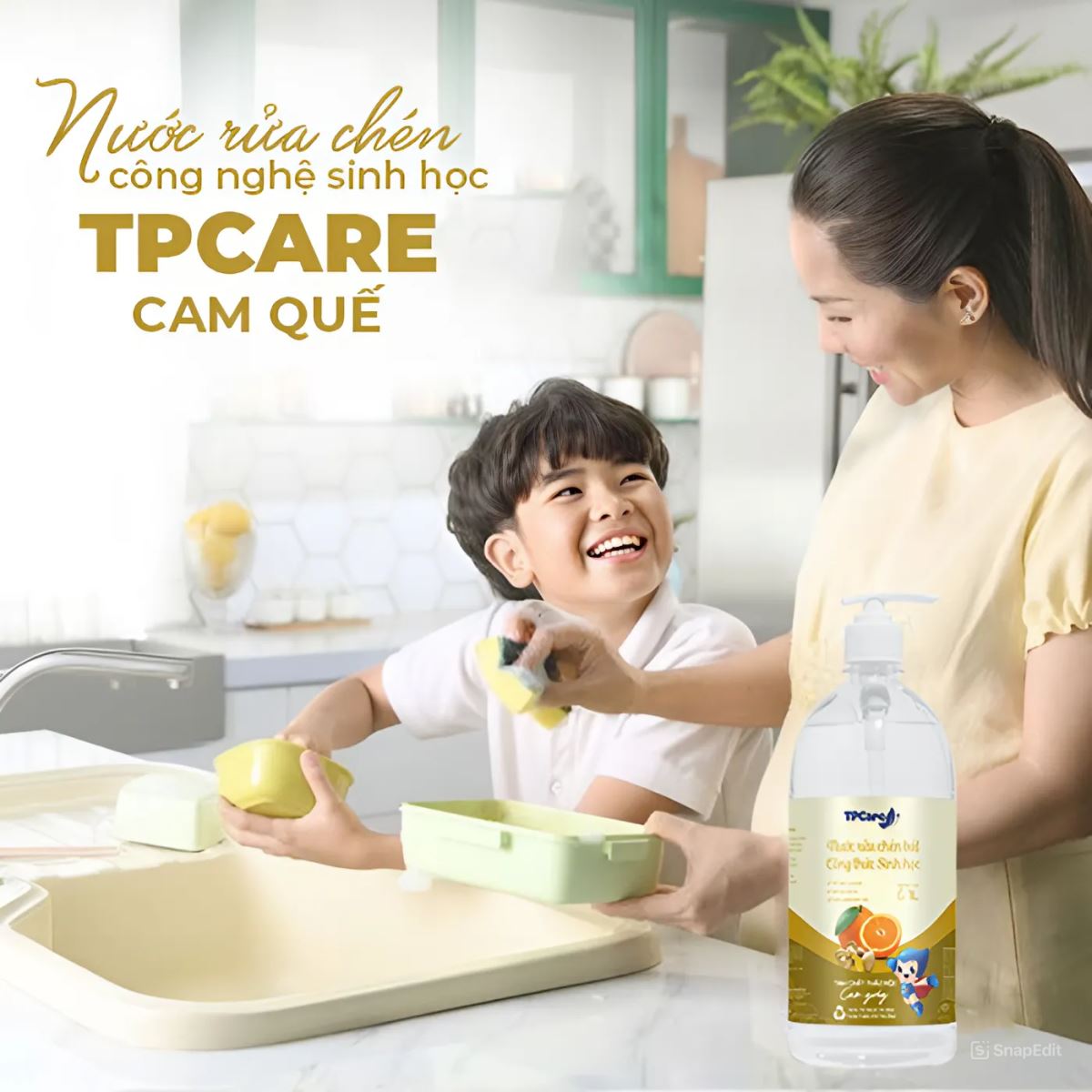 Sạch sẽ và an toàn với nước rửa bát công nghệ sinh học TPCare
