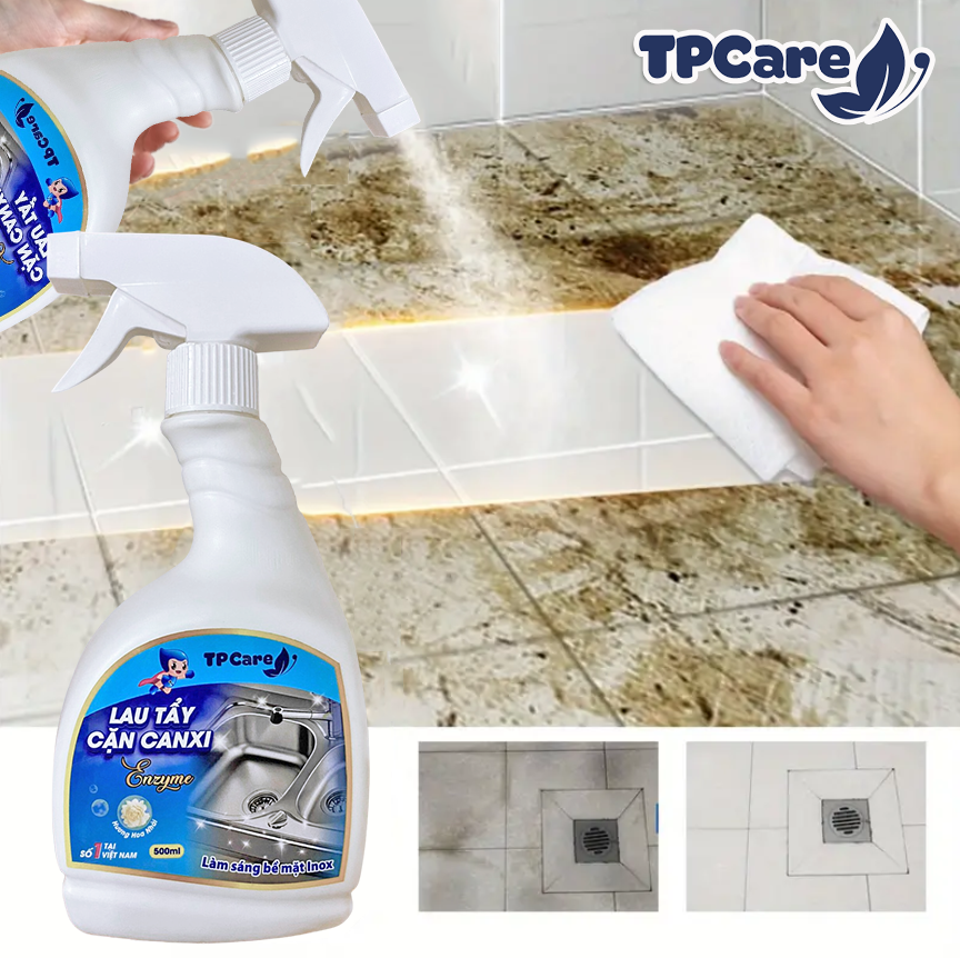 Hướng dẫn tẩy cặn canxi trên bề mặt gạch men và kính nhà tắm