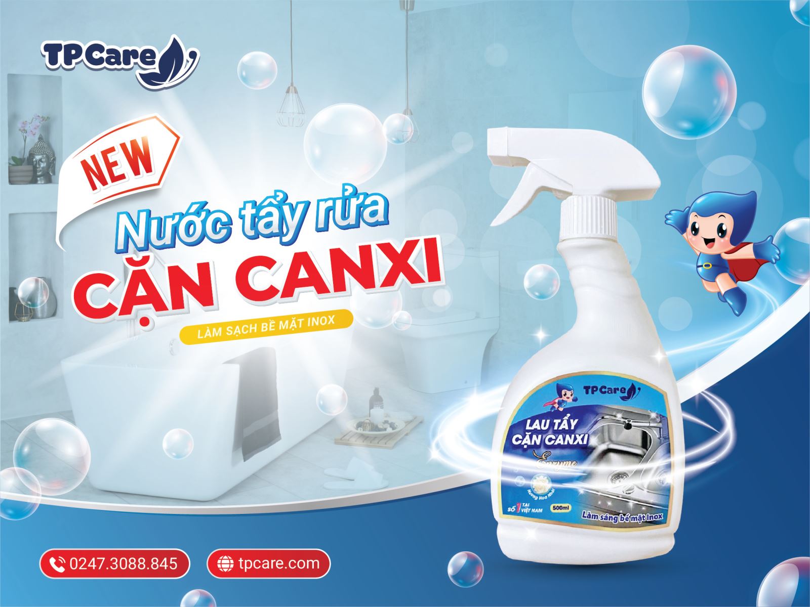 Thông báo ra mắt nước tẩy rửa rửa cặn Canxi TPCare mới