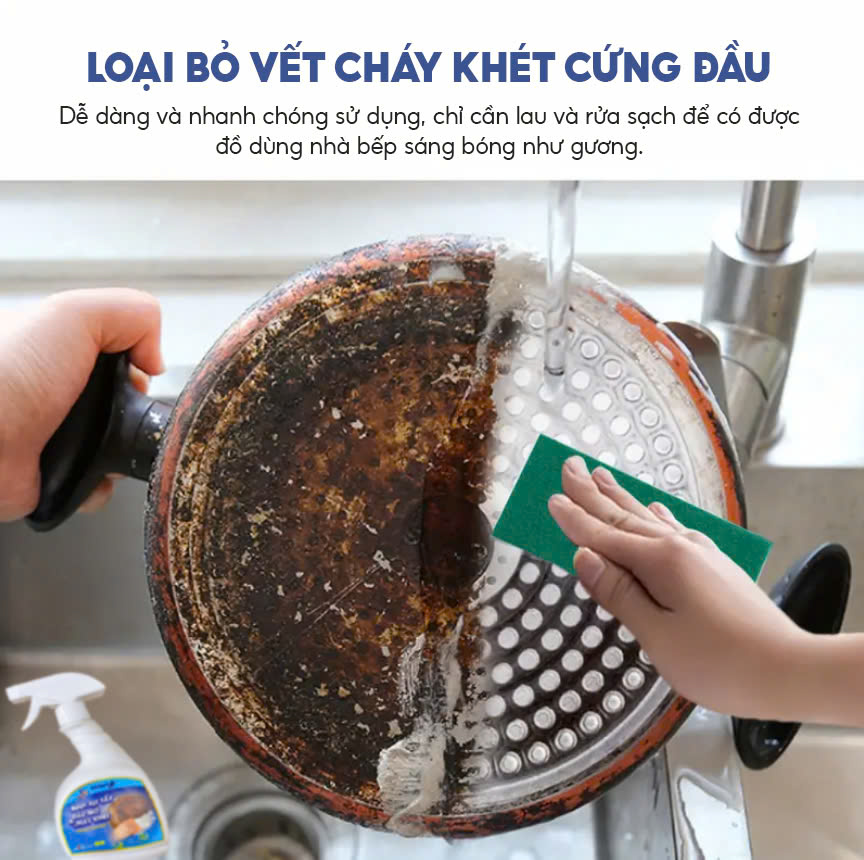 Bí quyết giữ bếp luôn mới nhờ nước tẩy rửa dầu mỡ và cháy khét