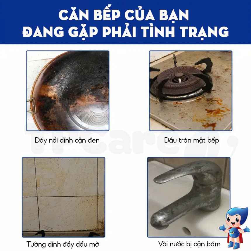 Bí quyết giữ bếp luôn mới nhờ nước tẩy rửa dầu mỡ và cháy khét